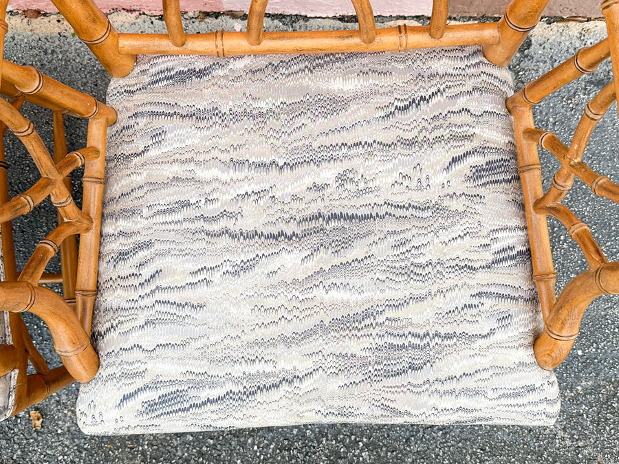 Pair of Faux Bamboo Chippendale Arm Chairs