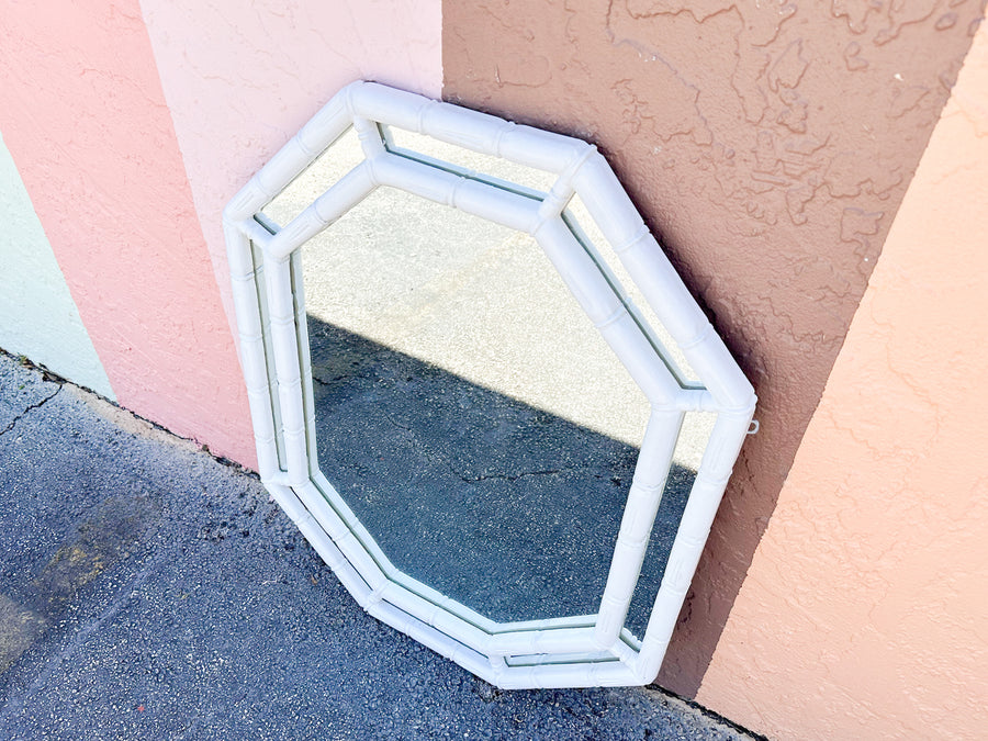 Faux Bamboo Octagon Mirror
