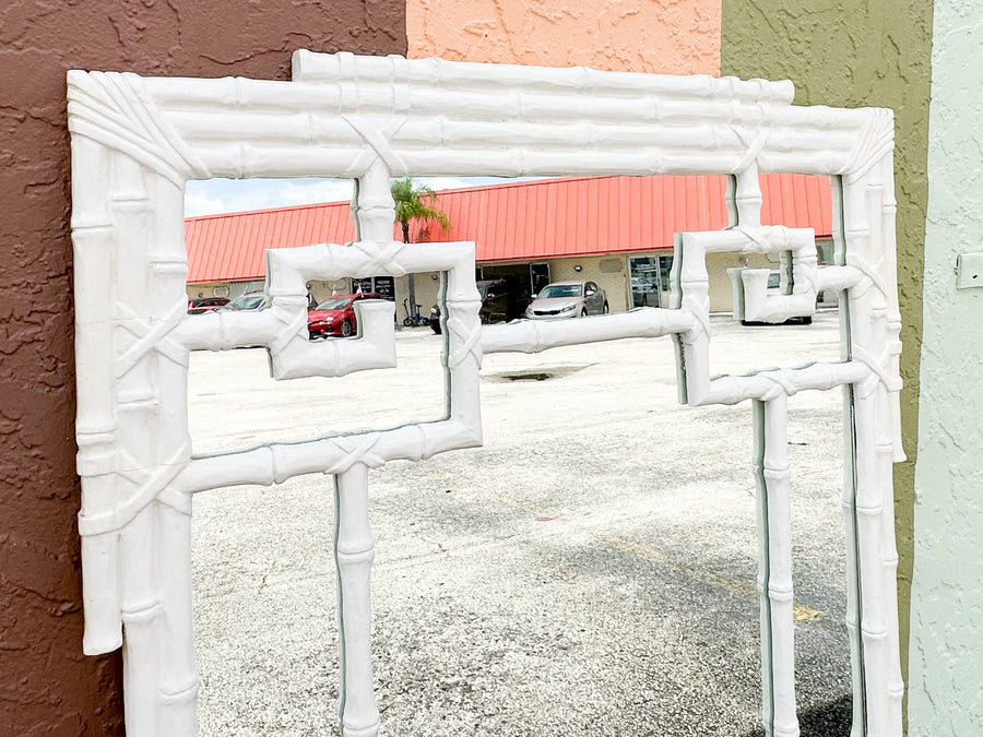 Large Greek Key Faux Bamboo Mirror