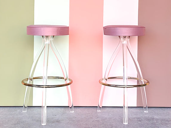 Pair of Lucite Bar Stools