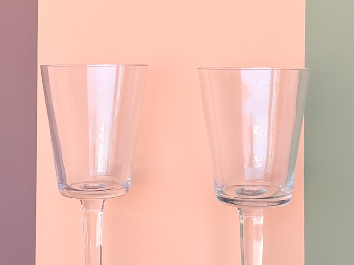 Pair of Tall Glass Votive Holders