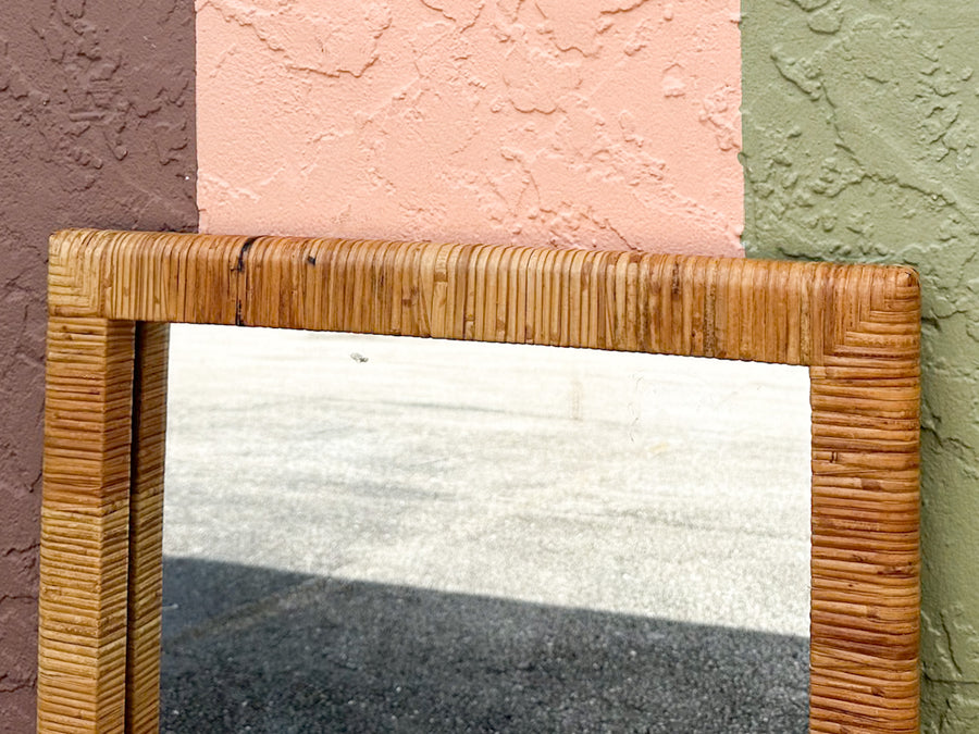 Rattan Wrapped Mirror