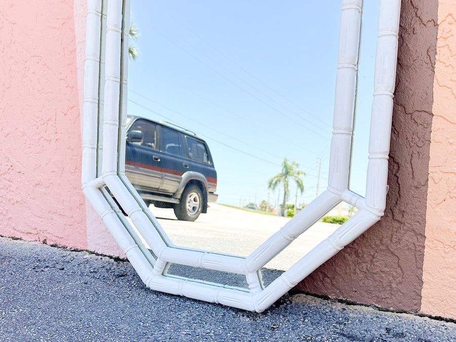 Faux Bamboo Octagon Mirror