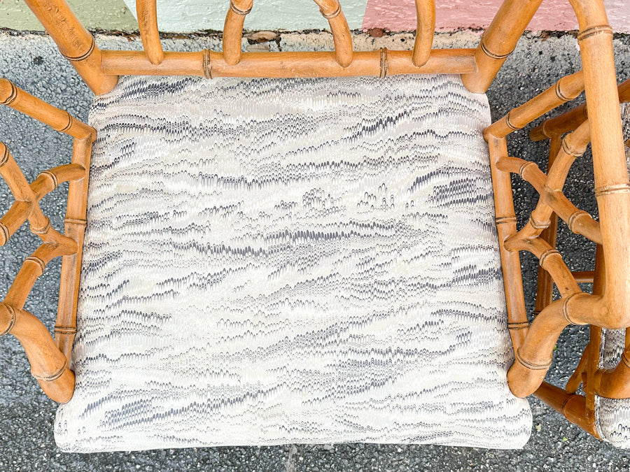 Pair of Faux Bamboo Chippendale Arm Chairs