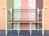 Charming Wood and Rush Spindle Bench