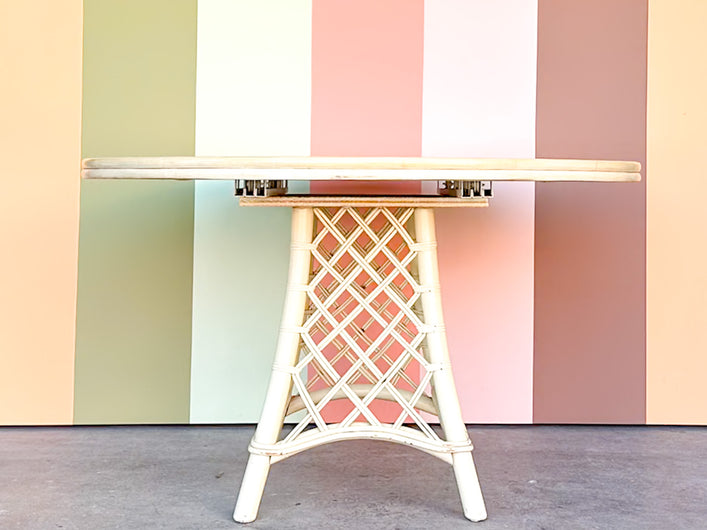 Ficks Reed Rattan Lattice Dining Table with Leaf