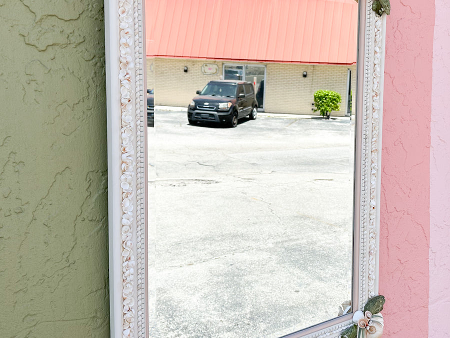 Pink and Green Tropical Shell Mirror