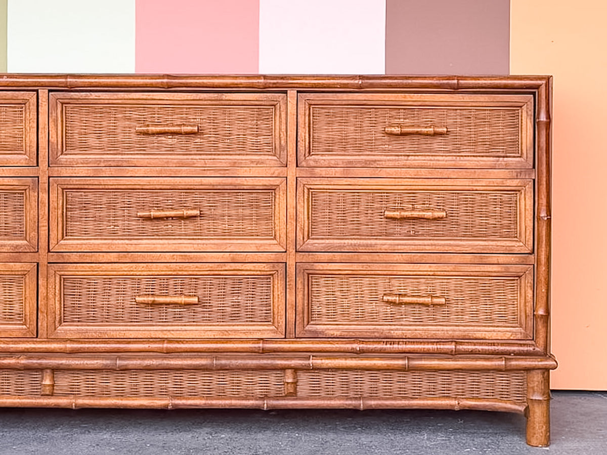 Island Style Faux Bamboo and Rattan Dresser