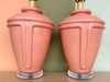 Pair of 80's Chic Salmon and Lucite Lamps