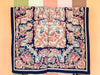 Amazing Granny Chic Navy Floral Needlepoint Rug