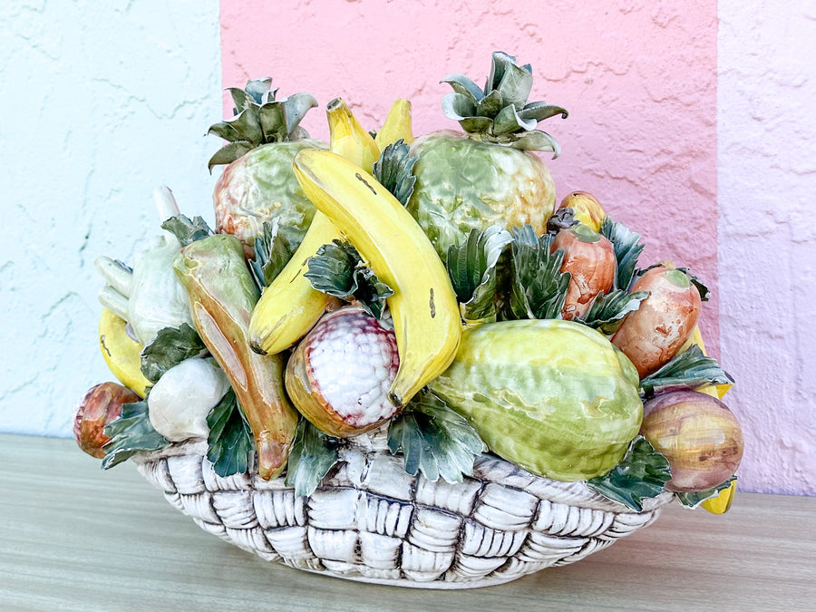 Italian Ceramic and Porcelain Fruit Topiary