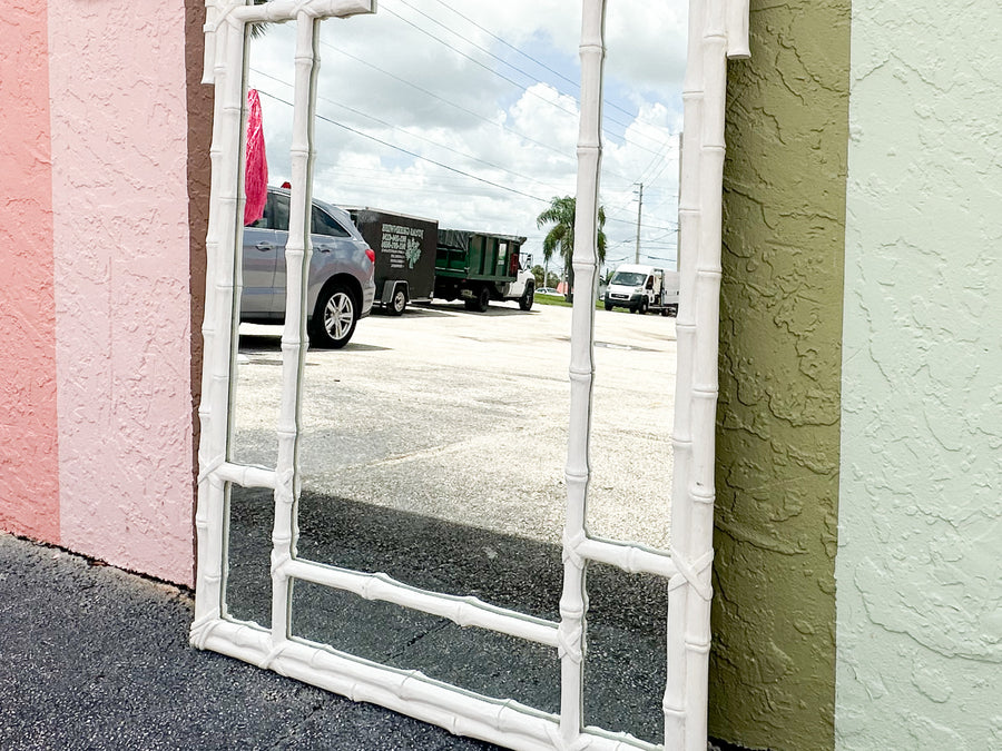 Large Greek Key Faux Bamboo Mirror