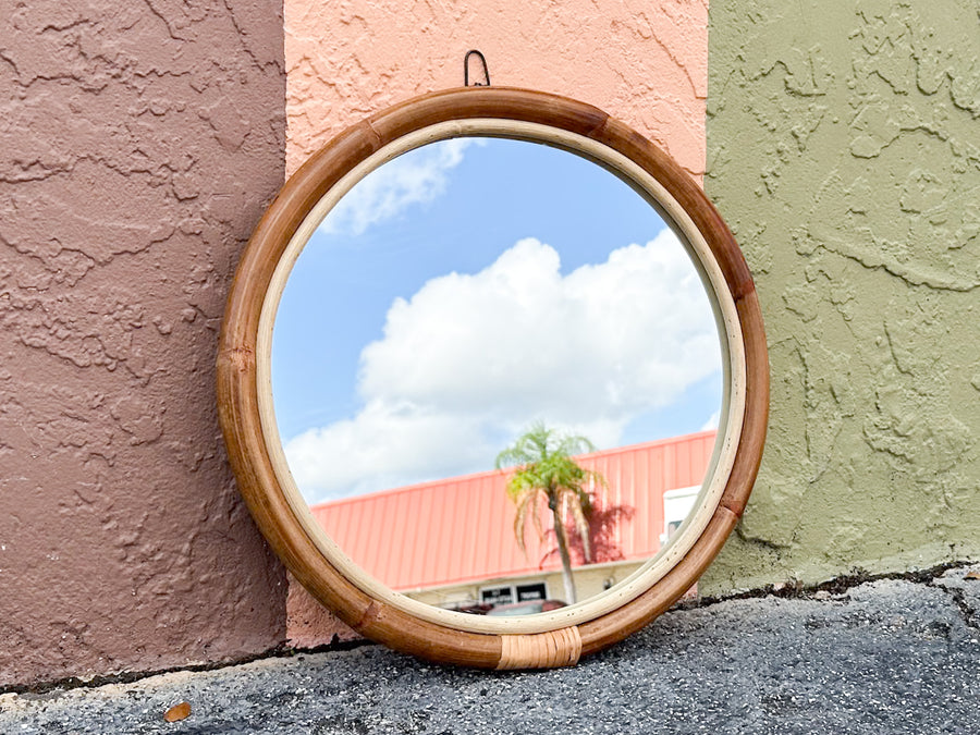 Petite Round Rattan Mirror