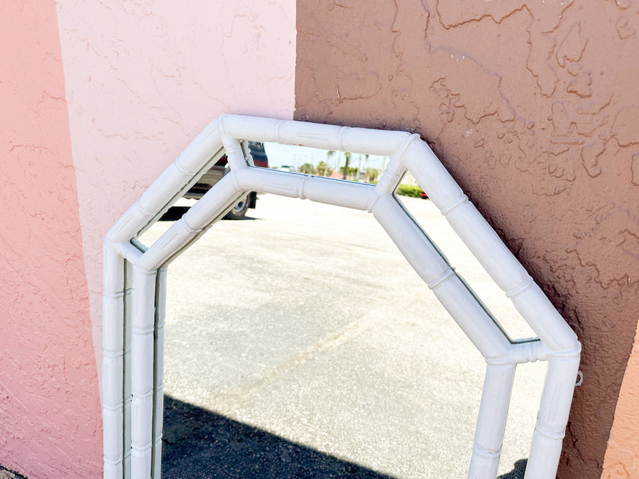 Faux Bamboo Octagon Mirror