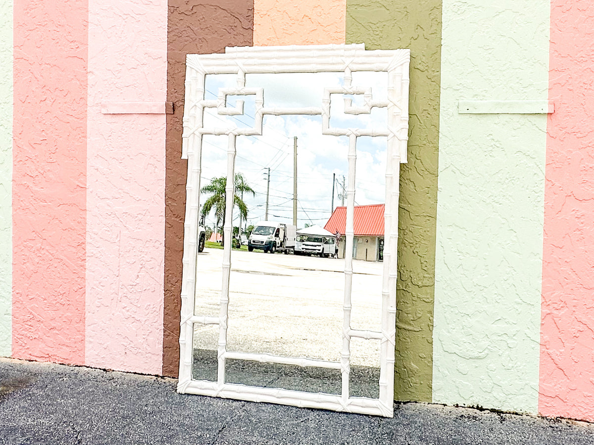 Large Greek Key Faux Bamboo Mirror