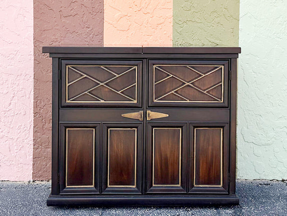 Dorothy Draper Style Chippendale Folding Bar
