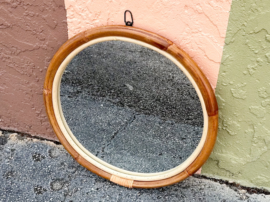 Petite Round Rattan Mirror