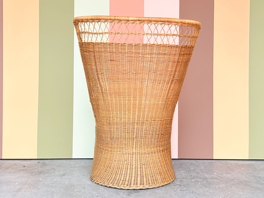 Rattan Throne Chair and Ottoman