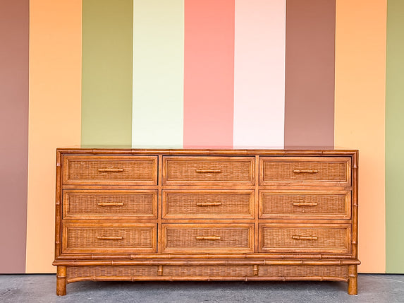 Island Style Faux Bamboo and Rattan Dresser