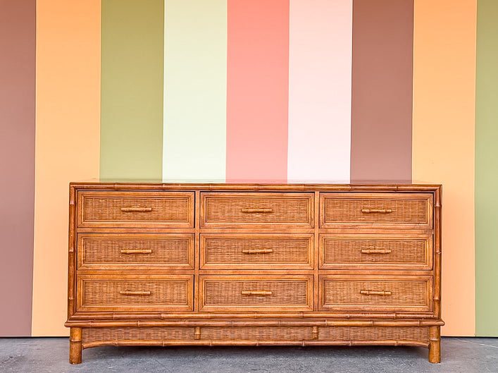Island Style Faux Bamboo and Rattan Dresser