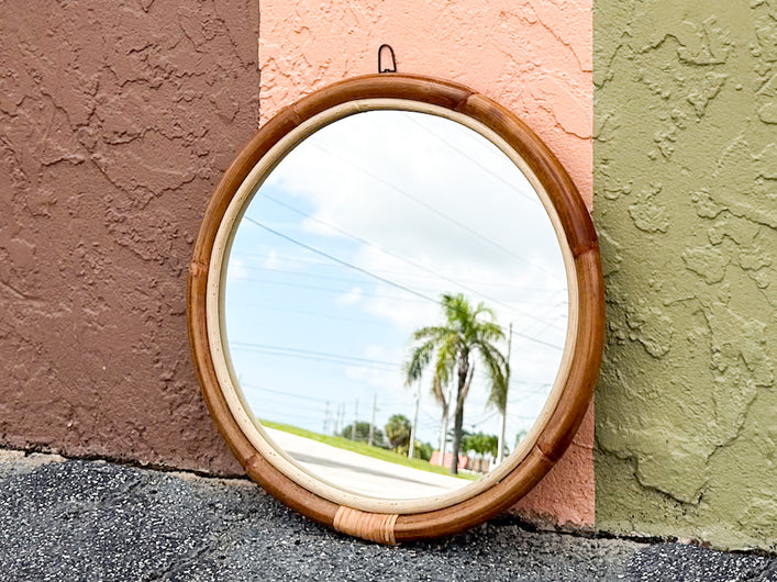 Petite Round Rattan Mirror