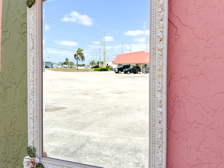 Pink and Green Tropical Shell Mirror