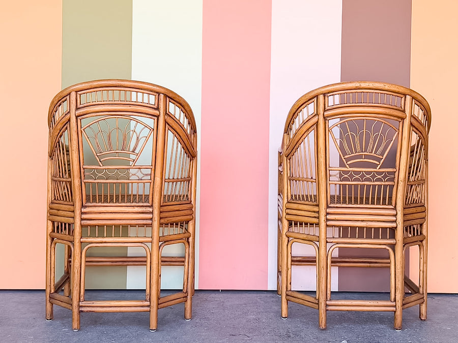 Pair of Brighton Style Rattan and Cane Chairs