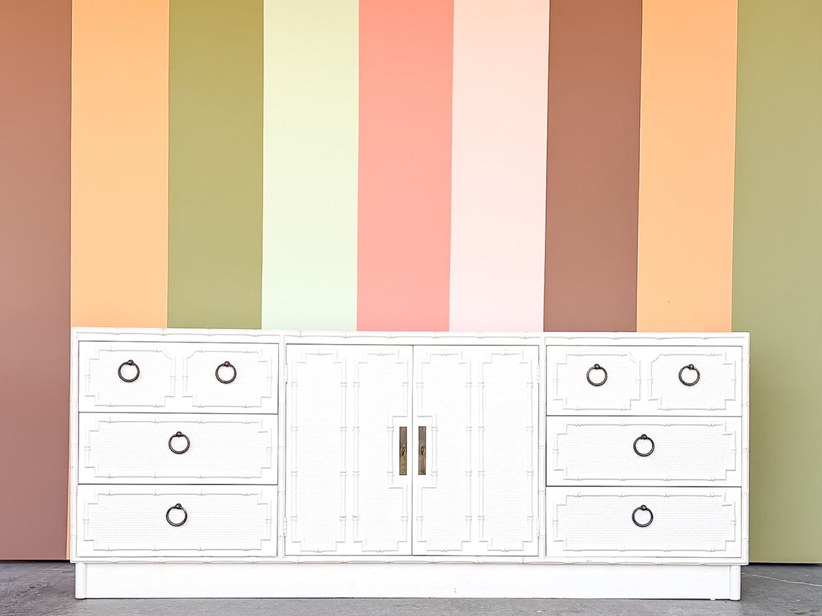 Faux Bamboo Omega Credenza