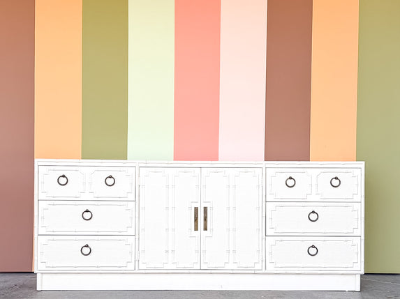 Faux Bamboo Omega Credenza