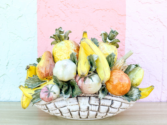 Italian Ceramic and Porcelain Fruit Topiary