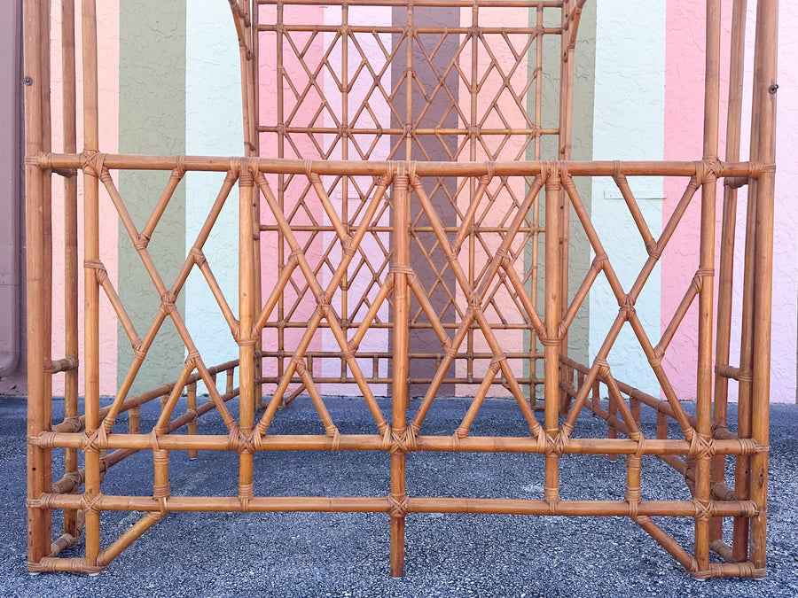 Chippendale Rattan Queen Canopy Bed