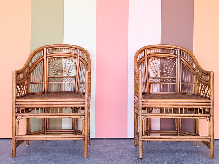 Pair of Brighton Style Rattan and Cane Chairs