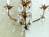 Pair of Italian Roche Style Sconces with Crystals