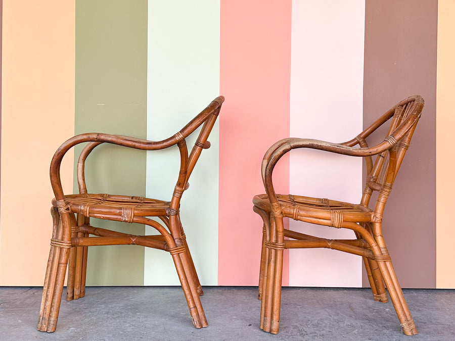 Pair of Cute Rattan Arm Chairs