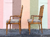 Set of Four Faux Bamboo and Cane Dining Chairs