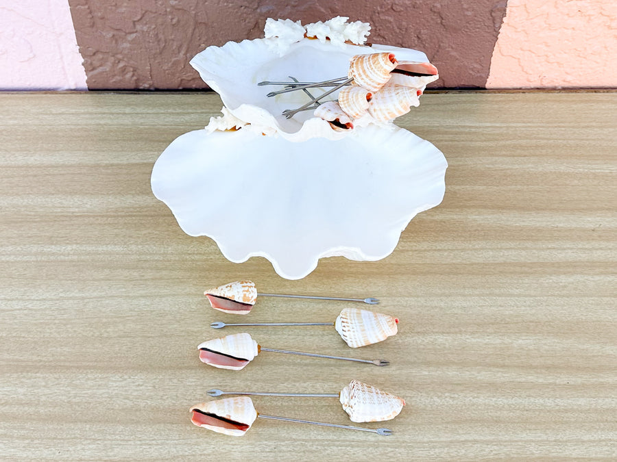 Seashell and Lucite Serving Set
