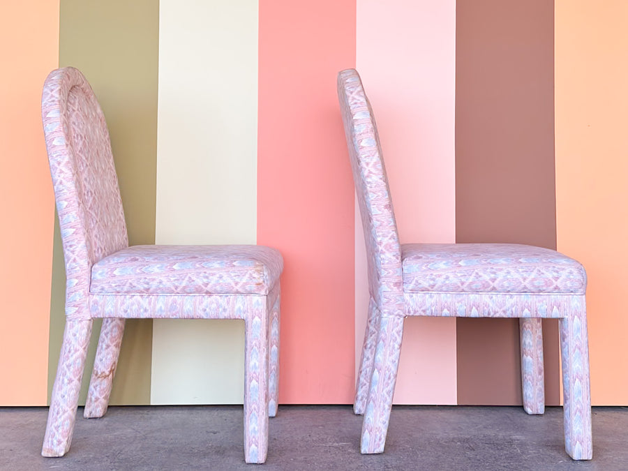Pair of Upholstered Parsons Style Side Chairs