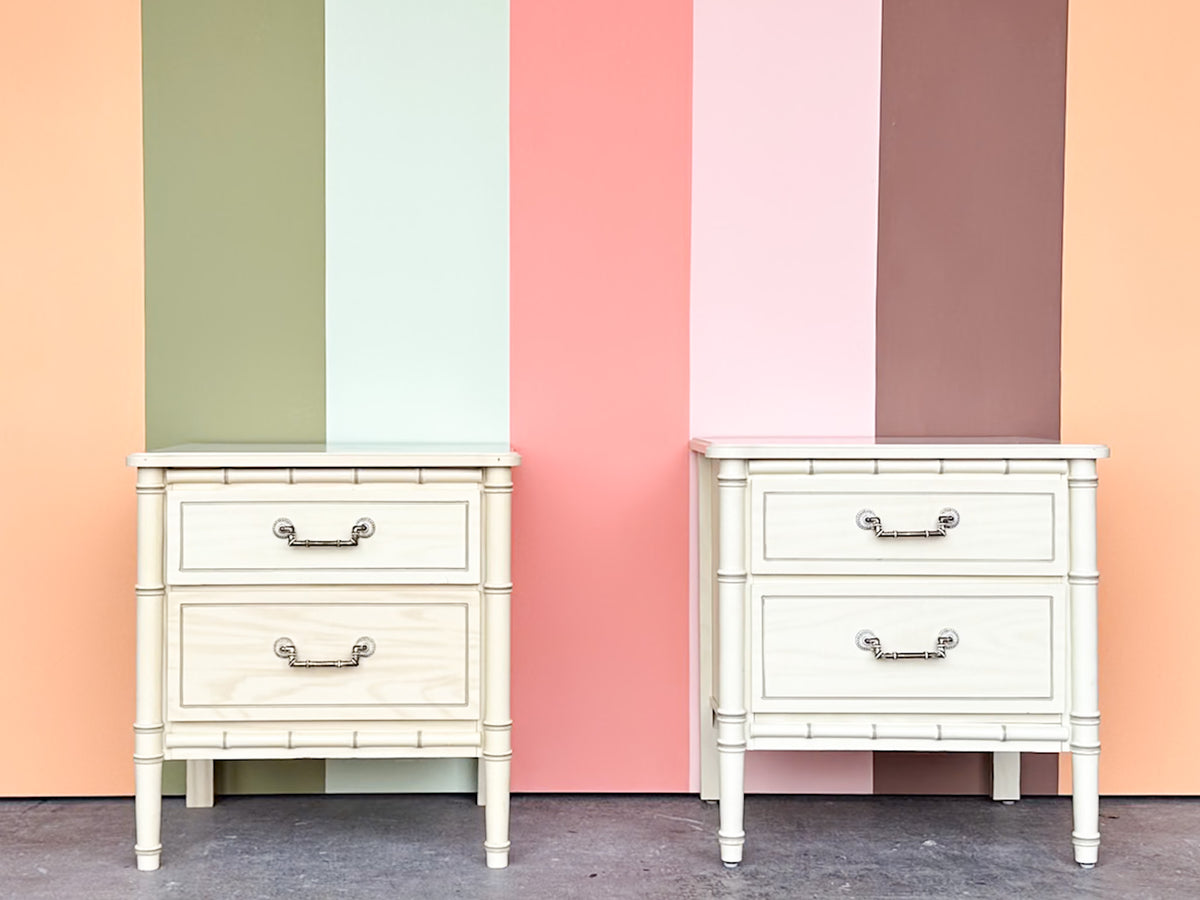 Pair of Faux Bamboo Nightstands