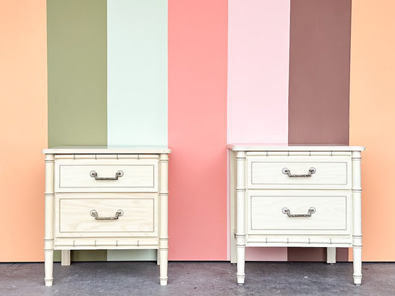 Pair of Faux Bamboo Nightstands