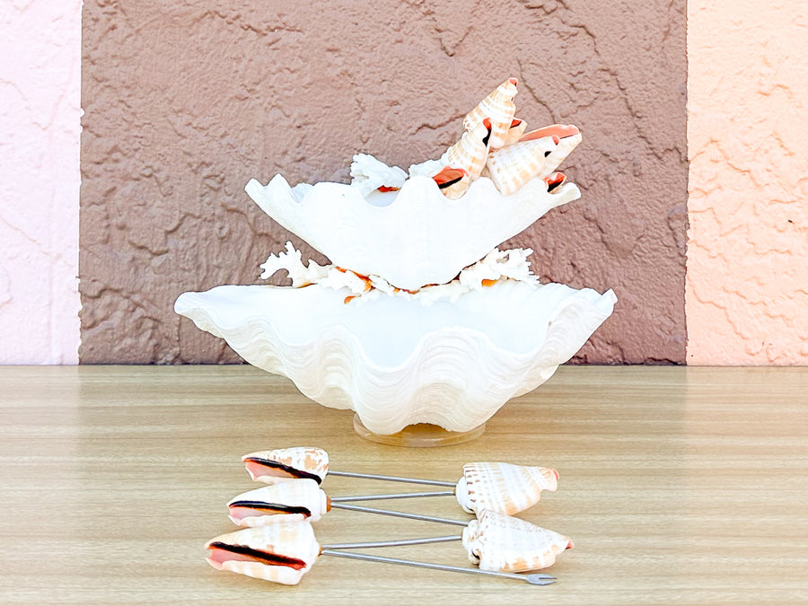 Seashell and Lucite Serving Set