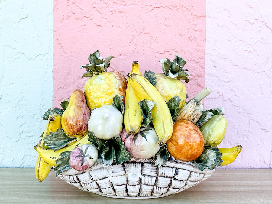 Italian Ceramic and Porcelain Fruit Topiary