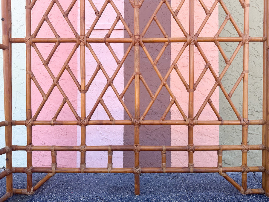 Chippendale Rattan Queen Canopy Bed