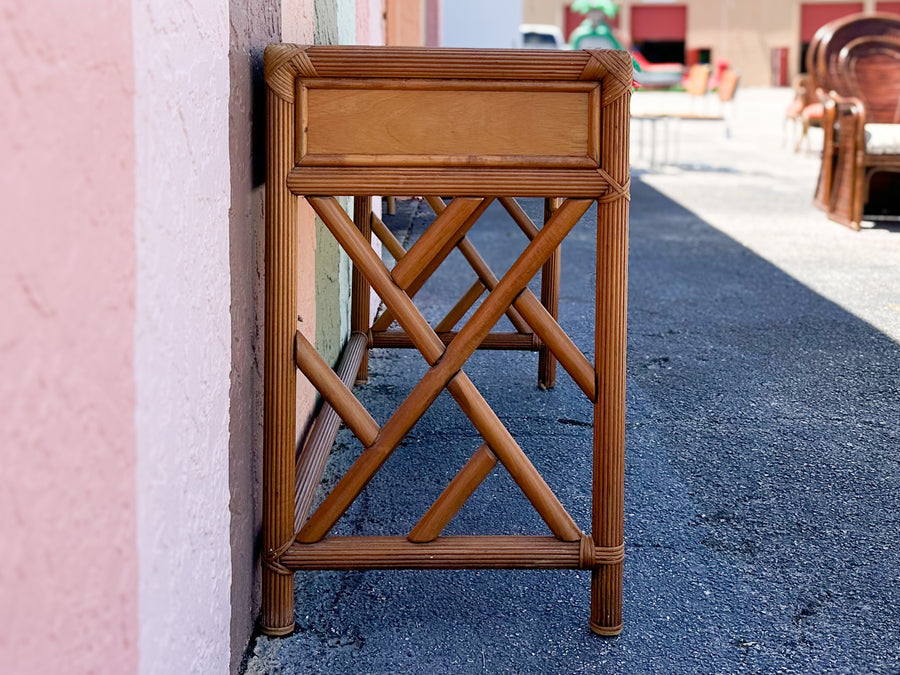 Pencil Reed Rattan Chippendale Desk
