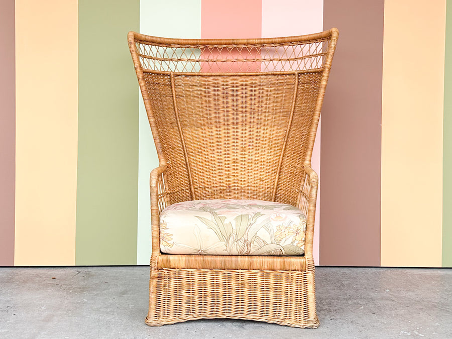 Rattan Throne Chair and Ottoman