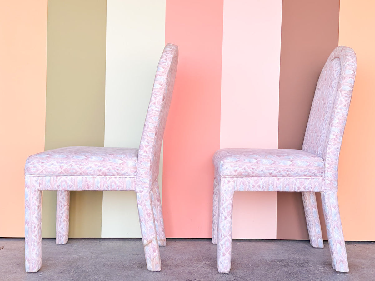 Pair of Upholstered Parsons Style Side Chairs