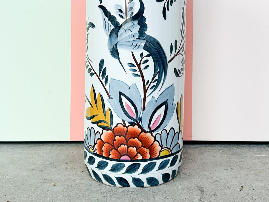 Hand Painted Hummingbird Umbrella Stand