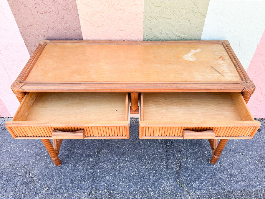 Pencil Reed Rattan Chippendale Desk