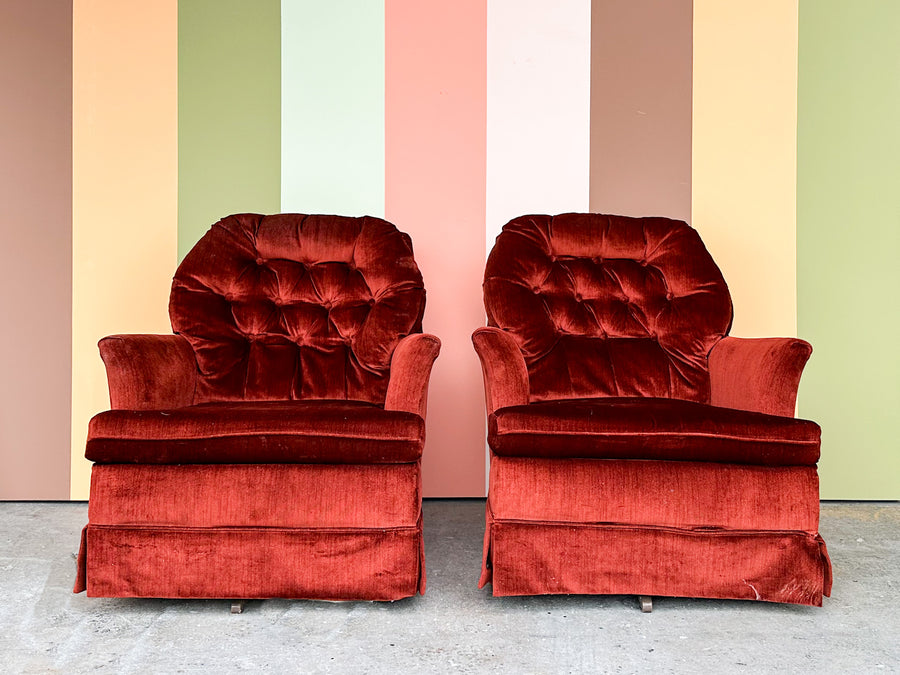 Pair of Fall Vibes Upholstered Swivel Chairs