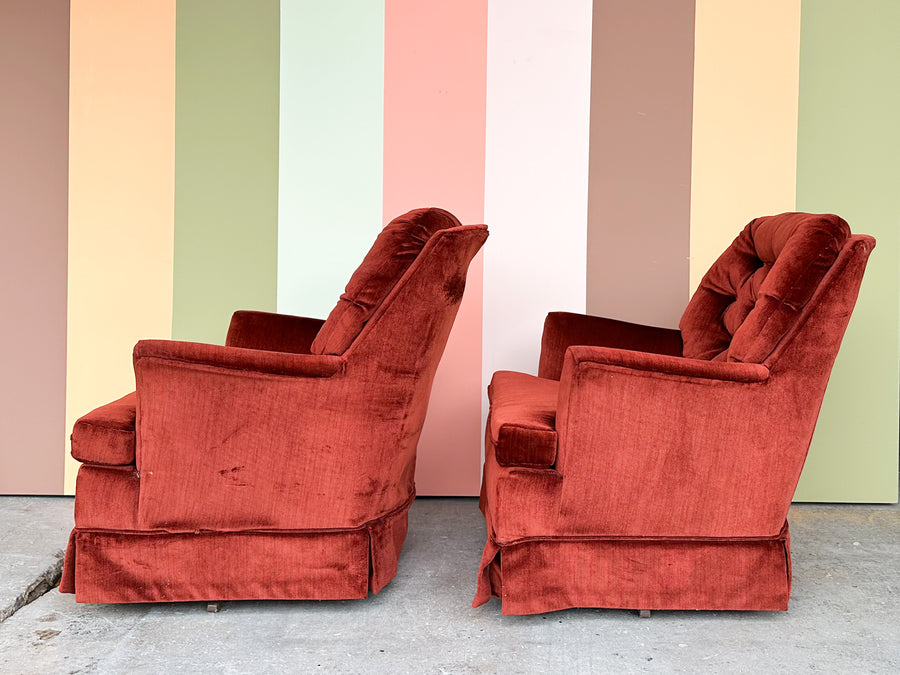 Pair of Fall Vibes Upholstered Swivel Chairs