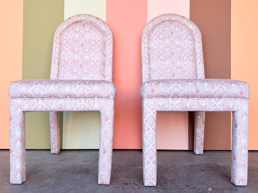 Pair of Upholstered Parsons Style Side Chairs